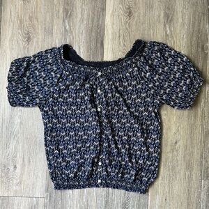 Lucky Brand Smocked Short Sleeve